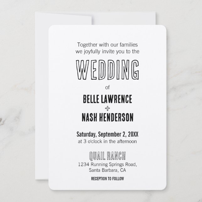 Rustic Boho Barn Wedding Invitation (Front)