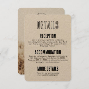 Rustic Boho Barn Wedding Invitation Enclosure Card