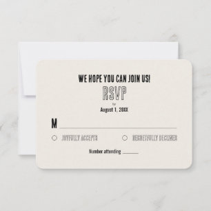 Rustic Boho Barn Wedding RSVP Response Card