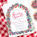 Rustic Boho Berry Arch Summer 90th Birthday Invitation<br><div class="desc">Just in time for Summer 2024, our brand new Summer Berry Bliss collection. Red, white and blue Americana meets Boho Chic. Strawberries, raspberries and blueberries on a white background create a patriotic vibe in this berry botanical arch. Berry Sweet is written in a playful and casual red script that matches...</div>
