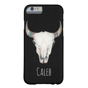 Rustic Boho Bohemian Cow Skull Custom Personalised Barely There iPhone 6 Case