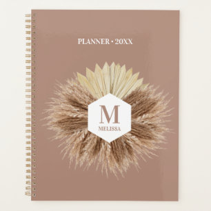 Rustic Boho Bohemian Pampas Grass Yearly Planner