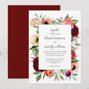 Rustic Boho Botanical Charm Wedding Invitation