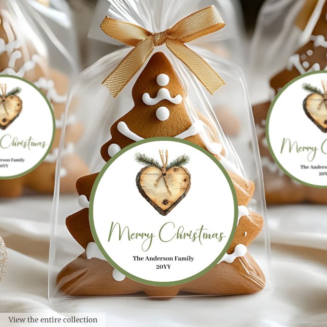 Rustic Boho Botanical Holiday Gift Tag Round Label (Rustic Boho Botanical Holiday Gift Tag Round Label

)