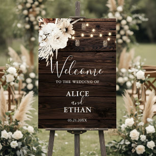 Rustic Boho Botanical Wedding Welcome Sign