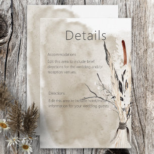 Rustic Boho Bouquet Modern Details Card