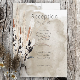 Rustic Boho Bouquet Modern Reception  Enclosure Card