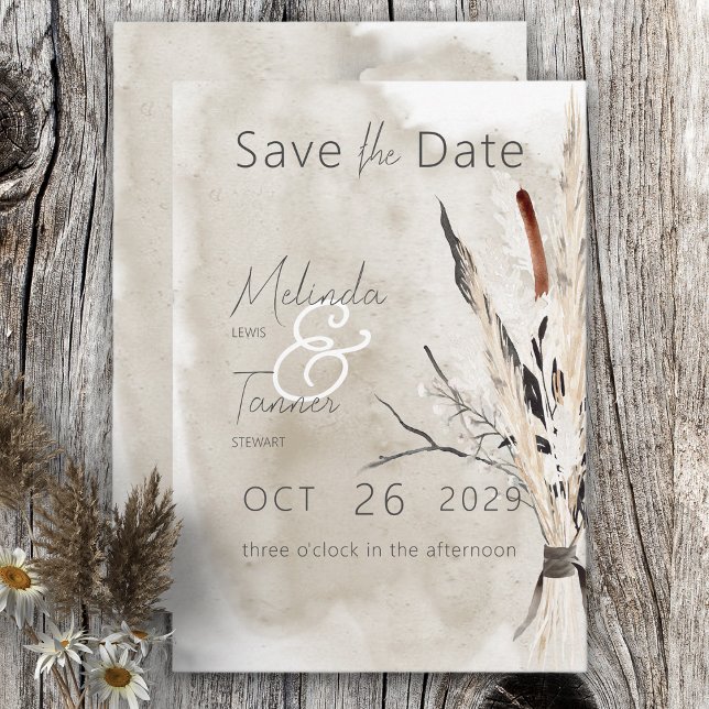 Rustic Boho Bouquet Modern Wedding Save The Date (Creator Uploaded)