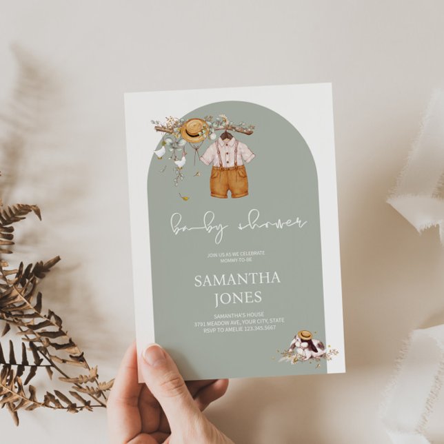 Rustic Boho Boy Baby Shower Invitation (Creator Uploaded)