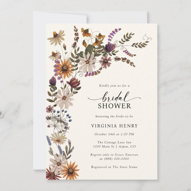 Rustic Boho Bridal Shower Invitation (Front)