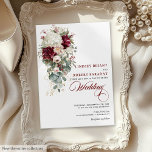 Rustic Boho Burgundy White Wedding Invitation Card<br><div class="desc">✅ For matching items search 208W in my collections ✅ Celebrate your love with this boho watercolor wedding invitation, featuring burgundy and white roses accented with gold leaves. Designed in a luxurious palette of burgundy, marsala, maroon, deep red, blush, and gold, this invitation combines romantic elegance with boho charm, perfect...</div>