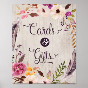 Rustic Boho Cards & Gifts Bridal Shower Decoration