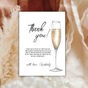 Rustic Boho Champagne Brunch Bubbly Baby Shower Thank You Card