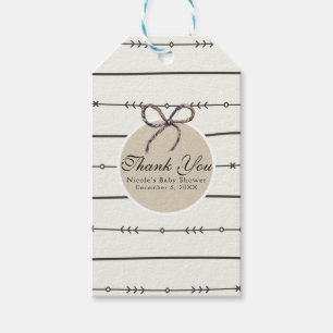 Rustic Boho Chic Baby Shower Modern Kraft Favour Gift Tags