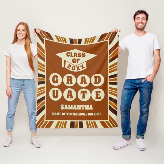 Rustic Boho Chic Graduation Gift Fleece Blanket (In Situ)