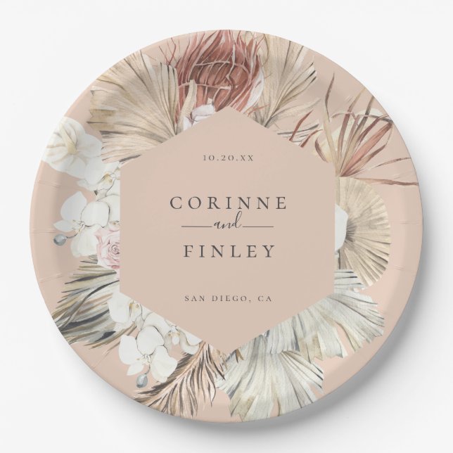 Rustic Boho-Chic Personalised Paper Plate (Front)