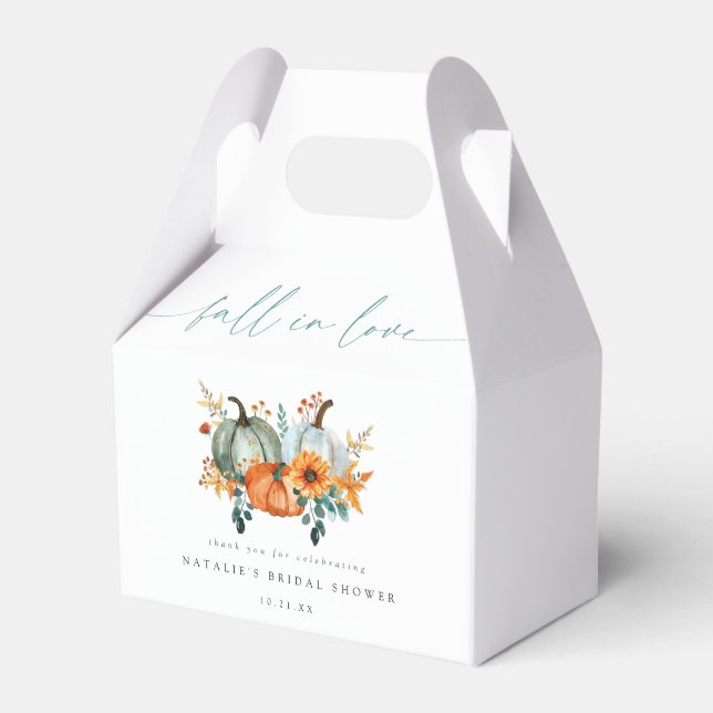 Rustic Boho Chic Pumpkin Fall Bridal Shower Favour Box (Front Side)