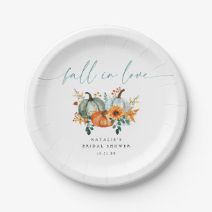 Rustic Boho Chic Pumpkin Fall Bridal Shower Paper Plate