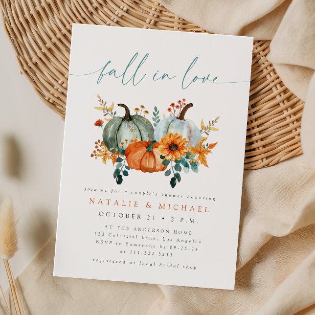 Rustic Boho Chic Pumpkin Fall Couple's Shower Invitation (Creator Uploaded)