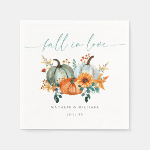 Rustic Boho Chic Pumpkin Fall Wedding Napkin