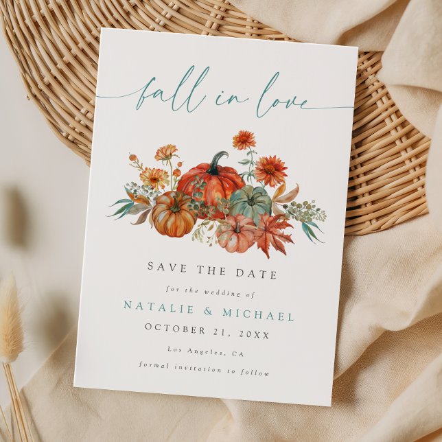 Rustic Boho Chic Pumpkin Fall Wedding Save The Date (Creator Uploaded)