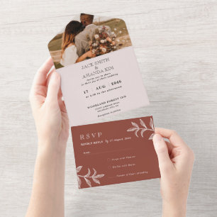 Rustic Boho Chic Wedding all in one RSVP Cards