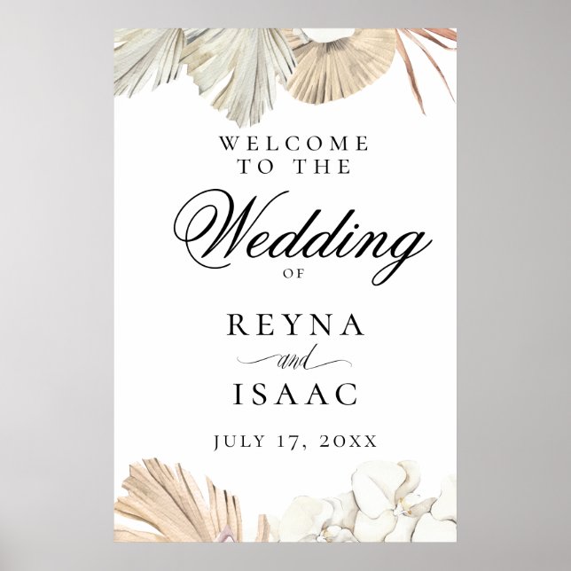 Rustic Boho-Chic Wedding Welcome Poster (Front)