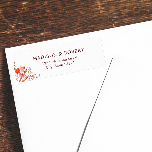 Rustic Boho Chic Wildflower Wedding Return Address (Creator Uploaded)