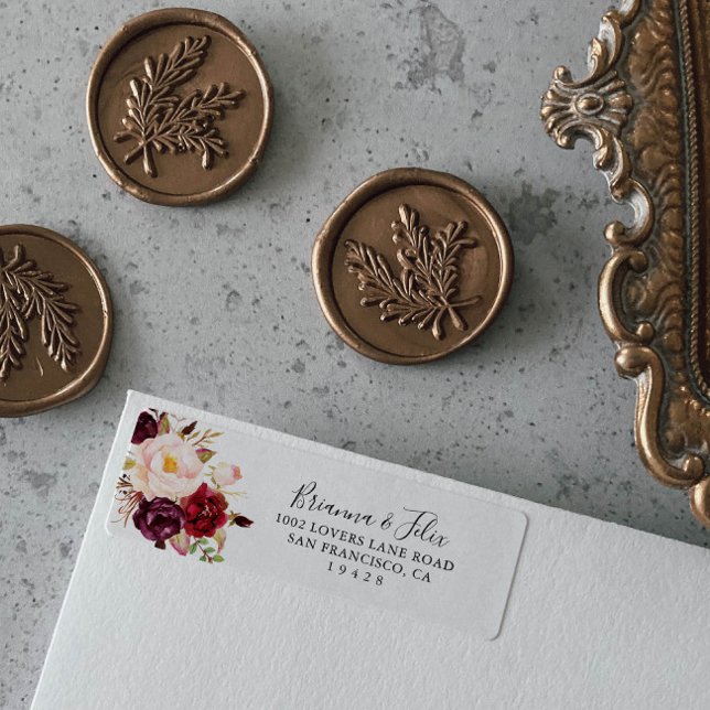Rustic Boho Colorful Floral Return Address Label (Creator Uploaded)