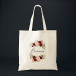 Rustic Boho Colourful Floral Bridesmaid Tote Bag<br><div class="desc">This rustic boho colourful floral bridesmaid tote bag is the perfect wedding gift to present your bridesmaids and maid of honour for a modern wedding. The design features pink,  purple,  red,  and burgundy watercolor peonies clustered into elegant bouquets with green foliage,  inspiring natural beauty.</div>