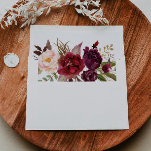 Rustic Boho Colourful Floral Self-Addressed RSVP Envelope