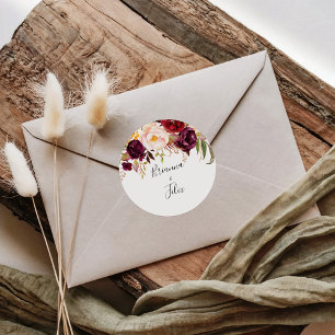 Rustic Boho Colourful Floral Wedding Envelope Seal