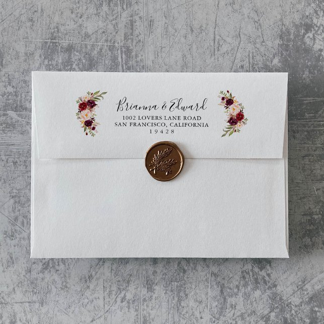 Rustic Boho Colourful Floral Wedding Invitation Envelope (Creator Uploaded)