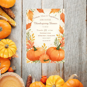 Rustic Boho Cosy Autumn Thanksgiving Invitation