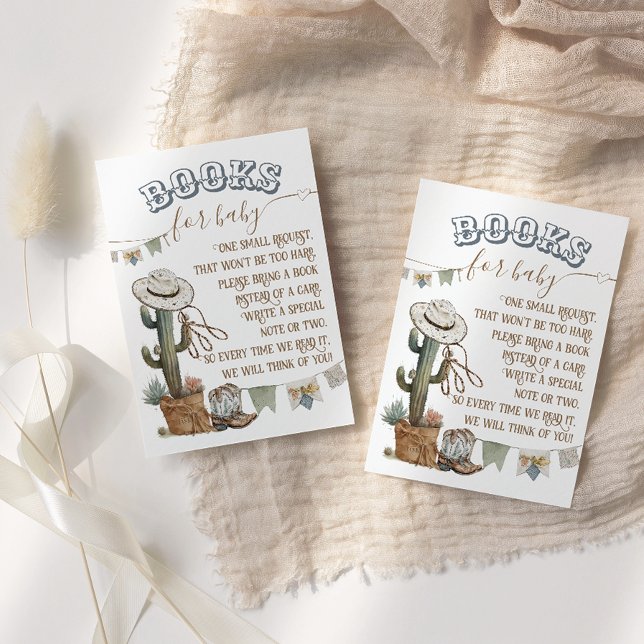 Rustic Boho Country Boy Shower books for baby Enclosure Card (Creator Uploaded)