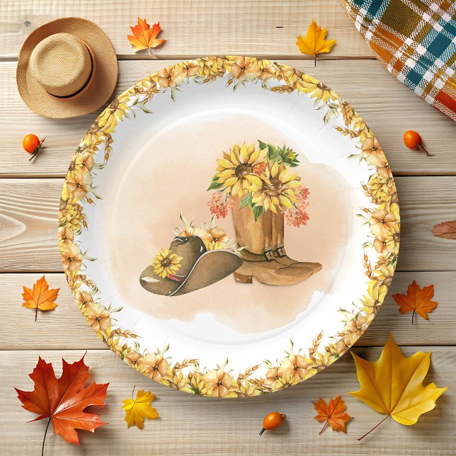 Rustic Boho Country Wild West Rodeo Baby Shower  Paper Plate (Creator Uploaded)