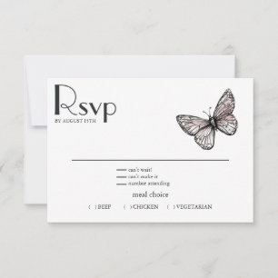 Rustic BOHO Crow Lovers  RSVP Card