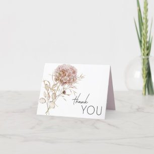 Rustic Boho Delicate Fall Wildflower Wedding Thank You Card
