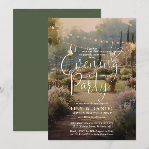 Rustic Boho Elegant Country Garden Evening Party Invitation