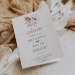 Rustic Boho Elegant Floral Folded Wedding Program Programme<br><div class="desc">This rustic boho elegant floral folded wedding program is perfect for a destination wedding. The design features watercolor cream,  white,  brown flowers and green pampas grass in elegant bouquets.

Include a quote or short message,  order of service,  wedding party and thank you message.</div>