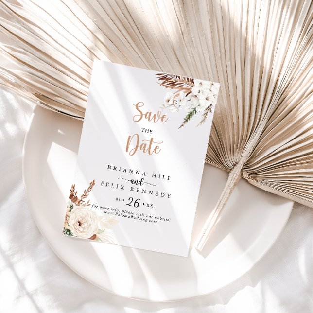 Rustic Boho Elegant Floral Wedding   Save The Date (Creator Uploaded)