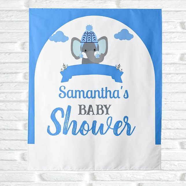 Rustic Boho Elephant Boy Baby Shower Backdrop  Tapestry (Creator Uploaded)