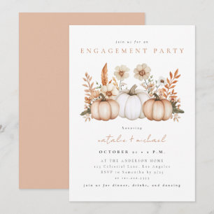 Rustic Boho Fall Pumpkin Engagement Party Invitation
