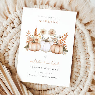 Rustic Boho Fall Pumpkin Wedding Save The Date