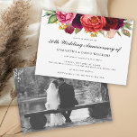 Rustic Boho Floral 50th Anniversary with Photo Invitation<br><div class="desc">Celebrate this remarkable 50th Wedding Anniversary milestone with a lovely rustic watercolor floral invitation in a rich colour palette of pink, burgundy, plum, terracotta peach, and yellow with trailing greenery. The back of the invitation has a text template for loading a favourite wedding or other photo of the happy couple....</div>