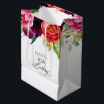 Rustic Boho Floral 80th Birthday Medium Gift Bag<br><div class="desc">This lovely rustic boho floral design has colourful organic florals in rich colours of terracotta,  pink,  burgundy,  and yellow with teal and green leaves. Calligraphy script spells out the word "Birthday" in elegant style. You can personalise the age to any age you desire. Shown here with the age "80".</div>