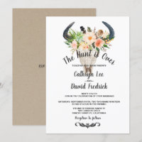 Rustic Boho Floral Antelope Hunt is Over Wedding