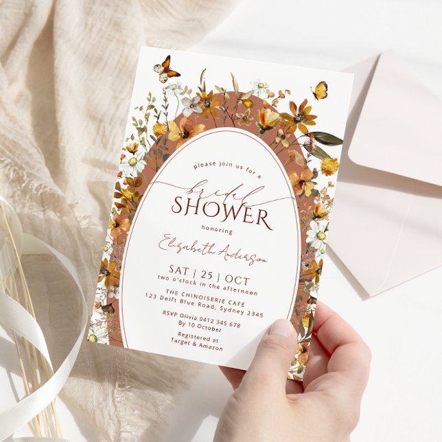 Rustic Boho Floral Arch Bridal Shower Invitation (Creator Uploaded)