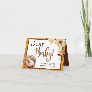 Rustic Boho Floral Baby Showe Dear Baby Table Card