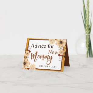 Rustic Boho Floral Baby Shower Advice for Mummy Card